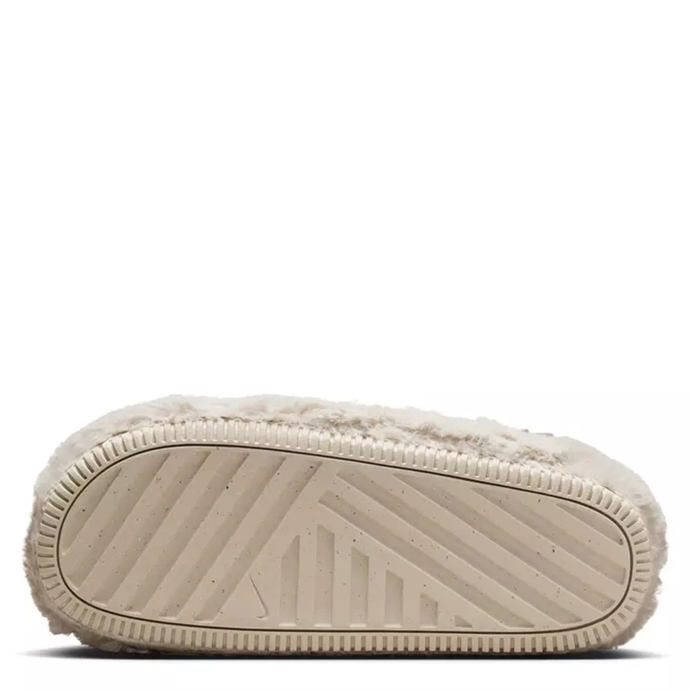 Nike Calm SE Women's Mules Cozy Playful Cream Fuzzy Mule Slippers Size 7 - Picture 6 of 9